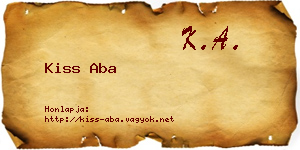 Kiss Aba névjegykártya